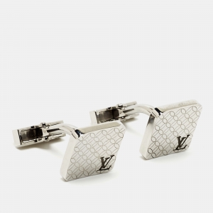 Louis Vuitton Champs Elysees Textured Silver Tone Cufflinks