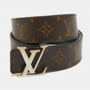 Louis Vuitton Monogram Canvas and Leather LV Initiales Reversible Belt 95CM