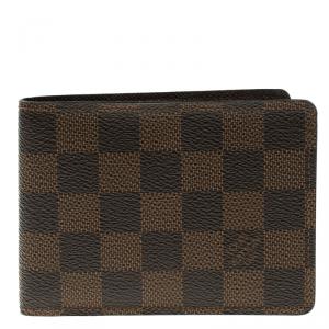 Pre Owned Louis Vuitton Damier Ebene Canvas Slender Wallet