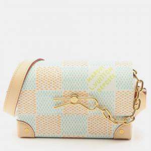 Louis Vuitton Steamer Wearable Wallet Shoulder Bag Coated Canvas Leather Damier Blue Orange Multicolor