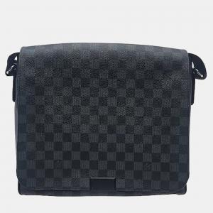 Pre Owned Louis Vuitton District MM Charcoal Black Damier Graphite Coated Canvas Messenger Bag