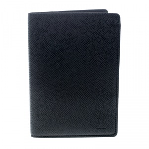 Louis Vuitton Black Taiga Leather Passport Holder