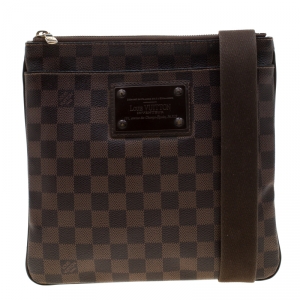 Louis Vuitton Damier Ebene Brooklyn Pochette Plate Bag