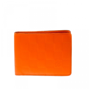 Louis Vuitton Orange Damier Infini Leather Slender Wallet