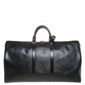 Louis Vuitton Black Epi Leather Keepall 55