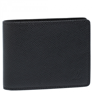 Louis Vuitton Black Taiga Leather Slender Bifold Wallet