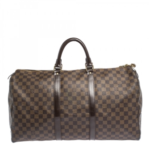 Louis Vuitton Damier Ebene Canvas Keepall Bandouliere 50