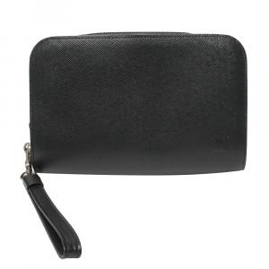 Louis Vuitton Black Taiga Leather Pochette Baikal Wallet