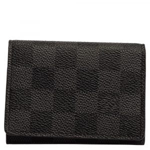 مملوكة مسبقًا Louis Vuitton Damier Graphite Canvas Enveloppe Carte de Visite Card Holder 