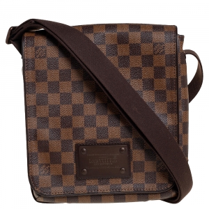 Pre Owned Louis Vuitton Damier Ebene Canvas Brooklyn PM Messenger Bag