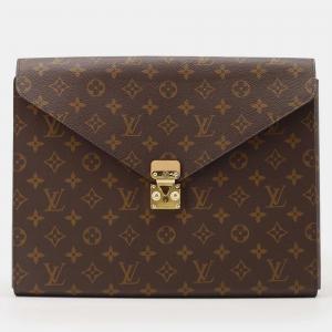 Louis Vuitton Brown Monogram Canvas Mark Folder Clutch Bag