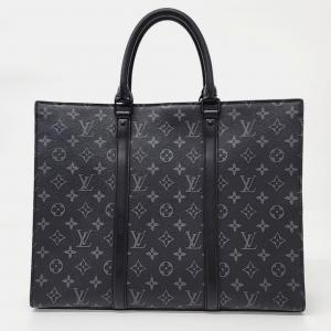 Louis Vuitton Black Monogram Eclipse Canvas Sac Plat Horizontal Zipper Tote Bag