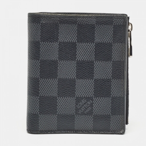 Pre Owned Louis Vuitton Damier Graphite Canvas Bifold Zip Wallet