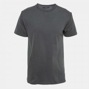 Louis Vuitton Grey Cotton Crew Neck T-Shirt S