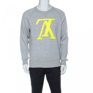 Louis Vuitton Grey Cotton Jersey Upside Down Logo Sweatshirt M