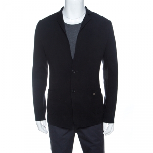 Louis Vuitton Black Knit Two Buttoned Blazer S