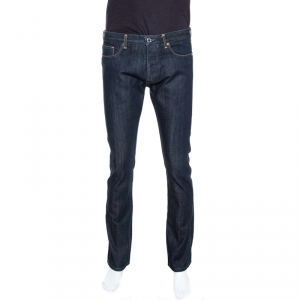 بنطلون جينز لوي فيتون ساق مستقيمة دنيم أزرق داكن L