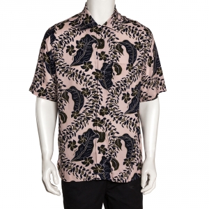 Louis Vuitton Pink Floral Printed Hawaiian Shirt L 