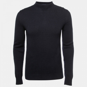 Louis Vuitton Black & Blue Monogram Cashmere Sweater XS