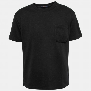 Louis Vuitton Black Monogram Jacquard Cotton Crewneck T-Shirt M