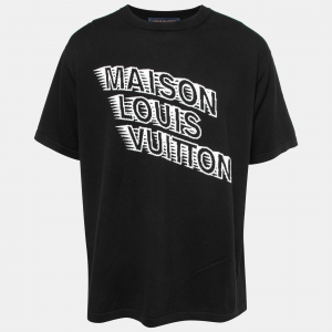 Louis Vuitton Black Intarsia Logo Knit Short Sleeve T-Shirt XL