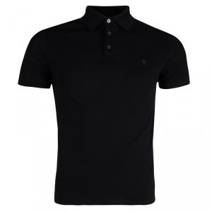 Louis Vuitton Black Honeycomb Knit Polo T-Shirt S