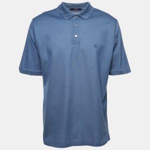 Louis Vuitton Blue Cotton Pique Polo T-Shirt 4XL