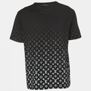 Louis Vuitton Black Cotton Gradient Monogram Print T-Shirt XL