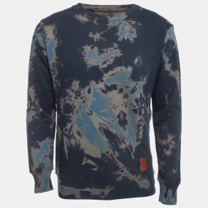 Louis Vuitton Navy Blue Tie Dye Cotton Round Neck Sweatshirt L