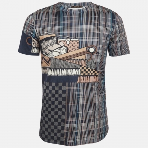 Louis Vuitton Blue Pret a Partir Print Cotton T-shirt S