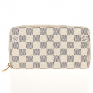 Pre Owned Louis Vuitton Damier Azur Canvas Zippy Wallet 