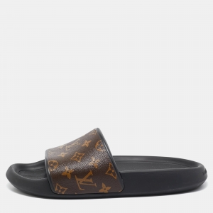 Louis Vuitton Brown Monogram Canvas  Waterfront Flat Slides Size 42