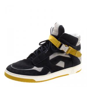 Louis Vuitton Two Tone Suede and Nylon High Top Sneakers Size 42