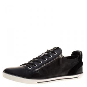Louis Vuitton Damier Graphite Leather and Suede Punchy Sneakers Size 46