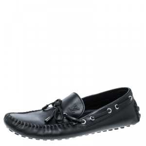Pre Owned Louis Vuitton Black Leather Arizona Loafers Size 42