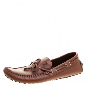 Louis Vuitton Brown Leather Arizona Loafers Size 42