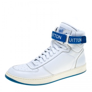 Louis Vuitton White Leather High Top Sneakers Size 44