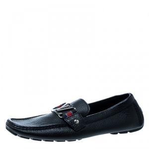 Louis Vuitton Black Leather Monte Carlo Loafers Size 41