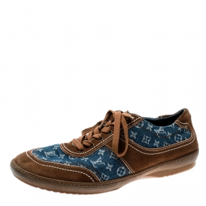 Louis Vuitton Monogram Denim And Suede Sneakers Size 42