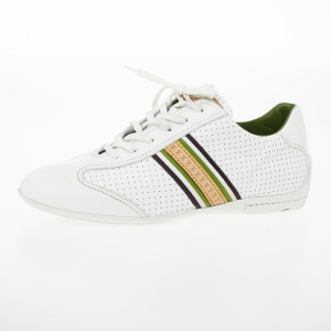 Louis Vuitton White Perforated Leather Bastia Sneakers Size 41