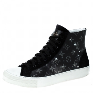 Louis Vuitton Monogram Canvas And Suede High Top Lace Up Sneakers Size 41