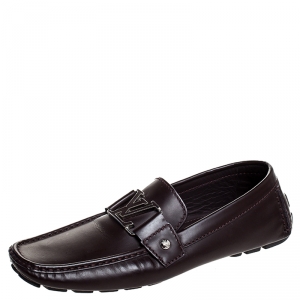 Louis Vuitton Burgundy Leather Monte Carlo Loafers Size 41