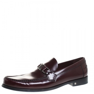 Louis Vuitton Burgundy Leather Loafers Size 44.5