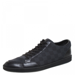 Louis Vuitton Damier Graphite Nylon and Leather Offshore Sneakers Size 45