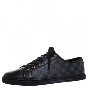 Louis Vuitton Damier Graphite Canvas and Black Leather Offshore Sneakers Size 42