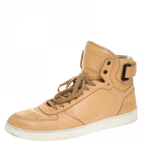 Louis Vuitton Natural Veg-Tan Leather Rivoli High Top Sneakers Size 45