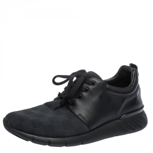 Louis Vuitton Black Damier Nylon and Leather Fastlane Sneakers Size 43