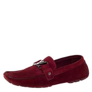 Louis Vuitton Red Suede Monte Carlo Loafers Size 45