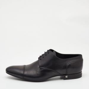 Louis Vuitton Black Leather Lace Up Derby Size 42.5