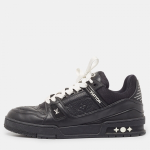 Louis Vuitton Black Leather Trainer Sneakers Size 41